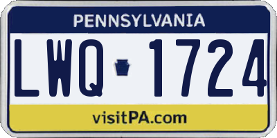 PA license plate LWQ1724