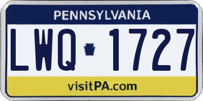 PA license plate LWQ1727