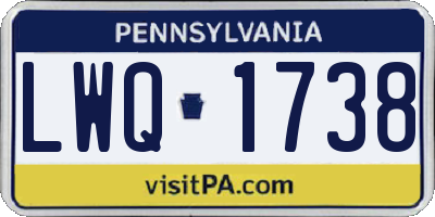 PA license plate LWQ1738