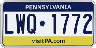 PA license plate LWQ1772