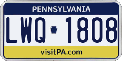 PA license plate LWQ1808