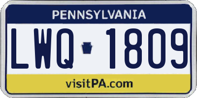 PA license plate LWQ1809