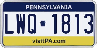 PA license plate LWQ1813