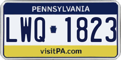 PA license plate LWQ1823