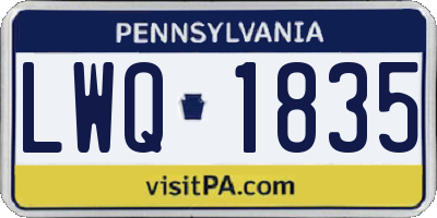 PA license plate LWQ1835