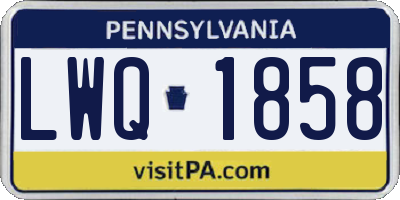 PA license plate LWQ1858