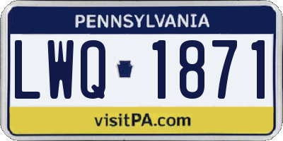 PA license plate LWQ1871