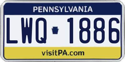 PA license plate LWQ1886