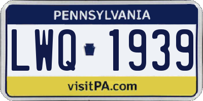 PA license plate LWQ1939