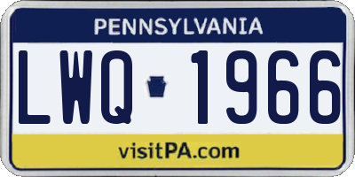 PA license plate LWQ1966