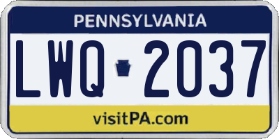 PA license plate LWQ2037