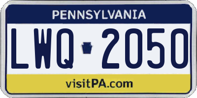 PA license plate LWQ2050