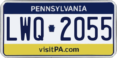 PA license plate LWQ2055