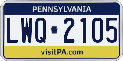PA license plate LWQ2105