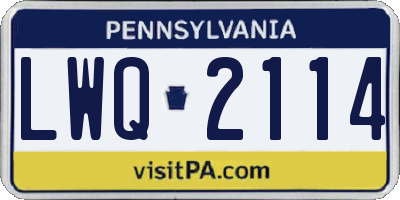 PA license plate LWQ2114