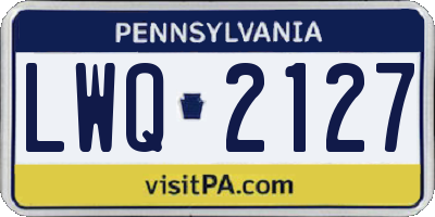 PA license plate LWQ2127