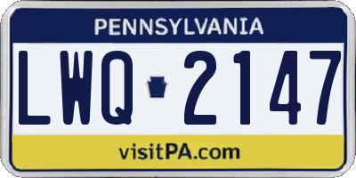 PA license plate LWQ2147