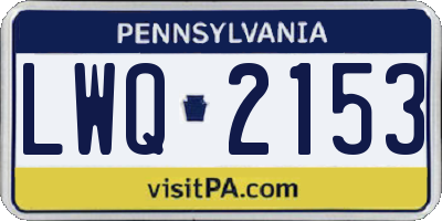 PA license plate LWQ2153