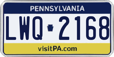 PA license plate LWQ2168