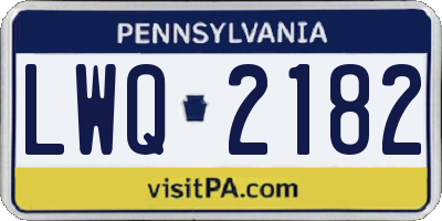 PA license plate LWQ2182