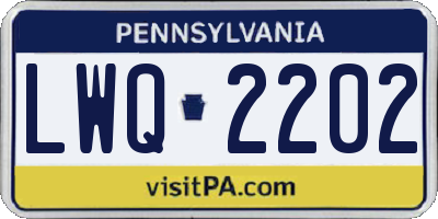 PA license plate LWQ2202