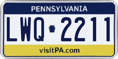 PA license plate LWQ2211