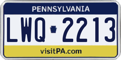 PA license plate LWQ2213