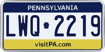 PA license plate LWQ2219