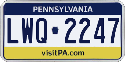 PA license plate LWQ2247