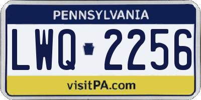 PA license plate LWQ2256