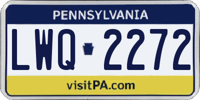 PA license plate LWQ2272