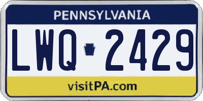 PA license plate LWQ2429