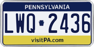 PA license plate LWQ2436