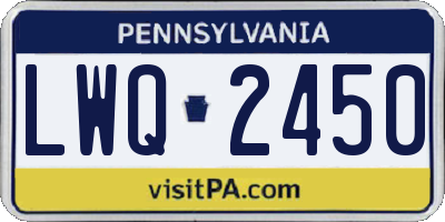 PA license plate LWQ2450