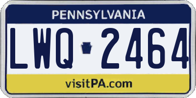PA license plate LWQ2464