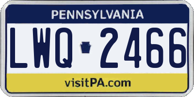 PA license plate LWQ2466
