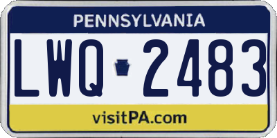PA license plate LWQ2483