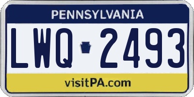 PA license plate LWQ2493
