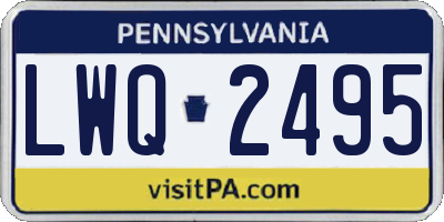PA license plate LWQ2495