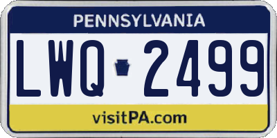 PA license plate LWQ2499