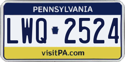 PA license plate LWQ2524