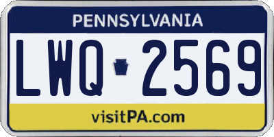 PA license plate LWQ2569