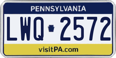 PA license plate LWQ2572
