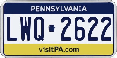 PA license plate LWQ2622