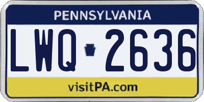 PA license plate LWQ2636