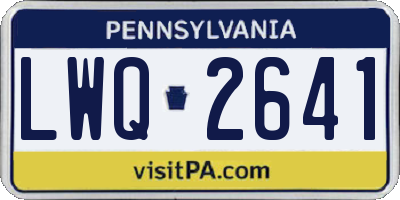 PA license plate LWQ2641