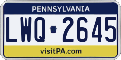 PA license plate LWQ2645