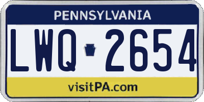 PA license plate LWQ2654