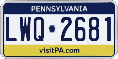 PA license plate LWQ2681