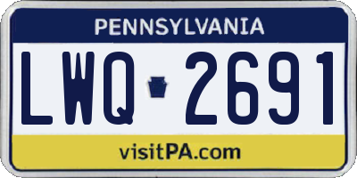 PA license plate LWQ2691